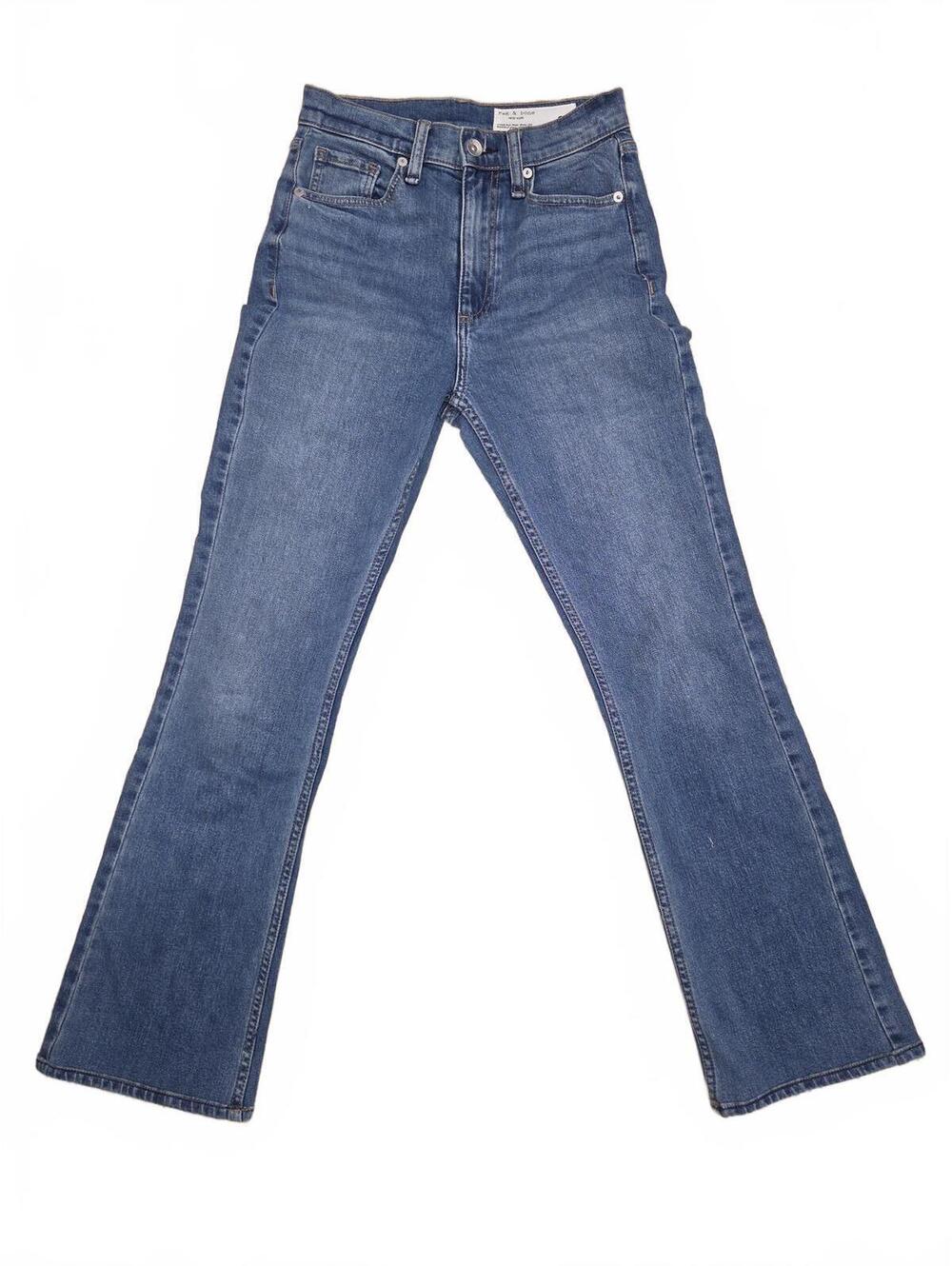rag & bone Piper Mid-Rise Wide Leg Bootcut Designer Jeans Size 24